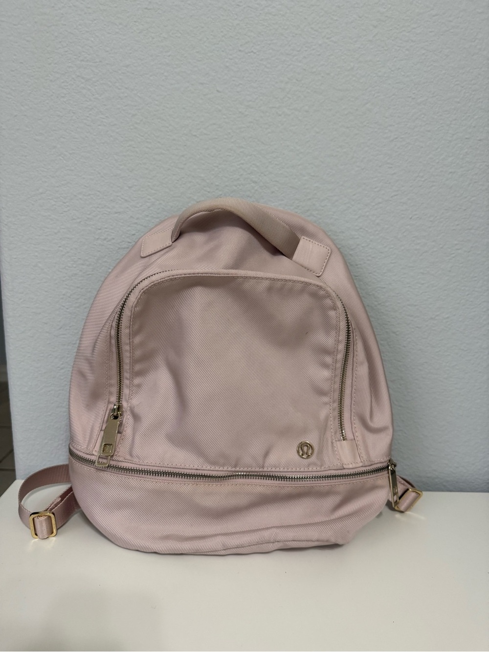 lululemon athletica Blush Pink Mini Backpack with Gold Hardware